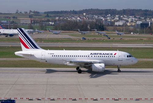 Orlaivis, Oro France, Airbus, A319, Oro Uostas Zurich, Tarmac