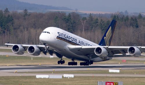Orlaivis, Singapūras, Airbus, A380, Išvykimas, Oro Uostas Zurich, Oro Uostas, Lipti, Reaktyvinis, Lėktuvas, Aviakompanija