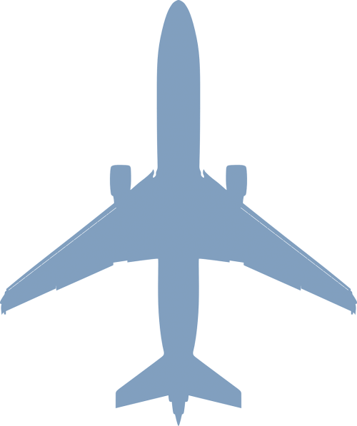 Aviakompanija, Lėktuvas, Mėlynas, Lėktuvas, Siluetas, Nemokama Vektorinė Grafika