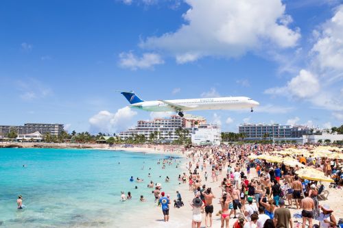 Lėktuvas, Maho Paplūdimys, Šventasis Martinas, Sint Maarten, Papludimys, Maho, Sala, Oro Uostas, Nusileidimas, Krantas, Karibai, Pritraukimas, Turizmas