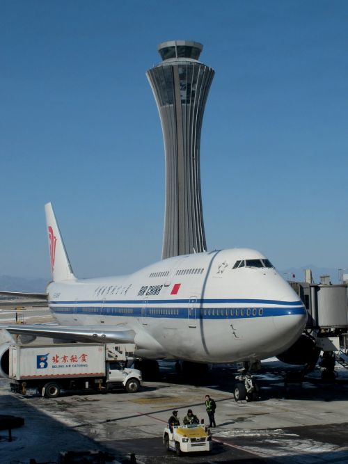 Oro Uostas, Boeing, 747, Lėktuvas, Bokštas, Oro Porcelianas, Pekinas