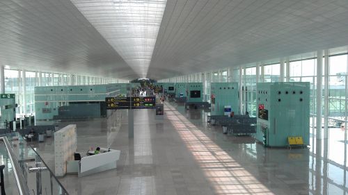Oro Uostas, Barcelona, Terminalas, Tarptautinis, Kelionė, Gabenimas, Kelionė, Niekas, Tuščia, Ispanija