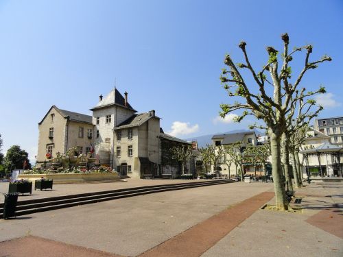 Aix-Les-Bains, France, Miesto Rotušė, Pastatas, Kvadratas, Administracija, Miestas
