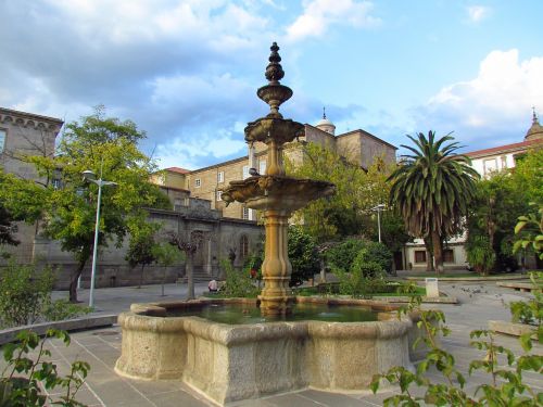 Alameda, Ourense, Plaza, Šaltinis, Akmuo, Galicia, Centras, Vanduo, Turizmas, Parkas, Miestas