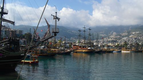 Alanya, Turkija, Piratų Laivas, Uostas, Laivai