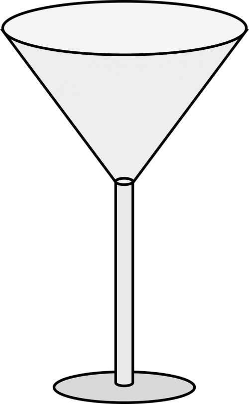 Alkoholis, Tuščia, Martini Stiklas, Nemokama Vektorinė Grafika