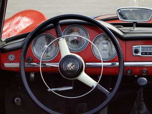 Alfa Romeo Giulietta, Voras, Automobilis, Vairas, Interjeras, Prietaisų Skydelis, Klasikinis, Oldtimer, Vintage