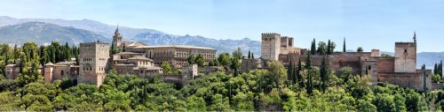 Alhambra, Granada, Ispanija, Rūmai, Andalūzija, Panorama