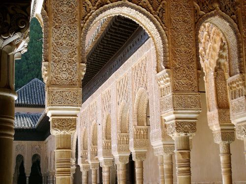 Alhambra, Granada, Andalūzija, Architektūra, Arabiškas, Arkos, Musulmono Menas