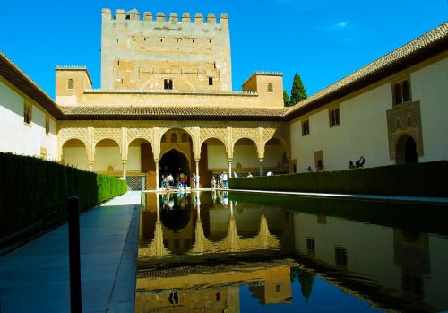 Alhambra, Granada, Andalūzija, Ispanija, Vanduo, Paminklas, Tvenkinys, Musulmono Menas