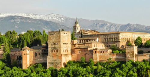 Alhambra, Granada, Andalūzija, Ispanija, Maurų, Rūmai, Arabiškas, Turizmas, Paminklas, Unesco, Monumentalus, Panoraminis, Architektūra
