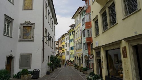 Alėja, Namai Fasadai, Bozen, Italy, South Tyrol, Senamiestis