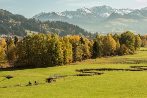 Allgäu, Miškas, Pieva, Bachas, Kalnai, Ruduo, Rudens Spalvos, Kraštovaizdis, Allgäu Alpės