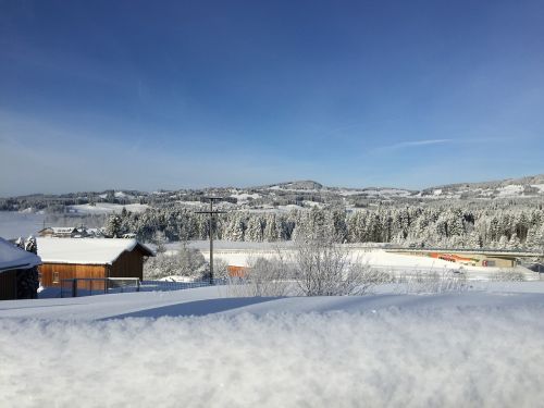 Allgäu, Bavarija, Panorama, Žiema, Sniegas, Vaizdas, Gamta, Mėlynas Dangus, Kraštovaizdis, Miškas