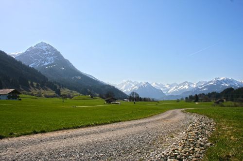 Allgäu, Bavarija, Alpių, Kalnai, Panorama, Toli, Dangus, Vaizdas, Pranešta, Mėlynas Dangus