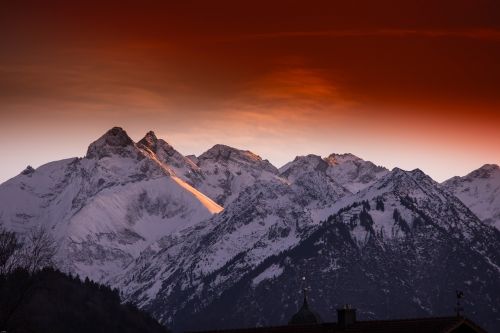 Allgäu, Alpių, Kalnai, Panorama, Kraštovaizdis, Oberstdorf, Dangus, Allgäu Alpės, Kalnų Panorama, Alpių Panorama, Kalnų Peizažas