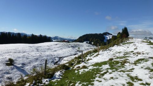 Allgäu, Žiemos Sprogimas, Sniegas, Kalnai, Panorama, Alpe, Šveicarija Säntis