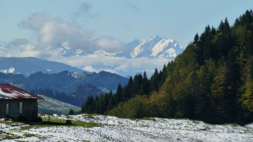 Allgäu, Žiemos Sprogimas, Sniegas, Kalnai, Panorama, Alpe, Šveicarija Säntis