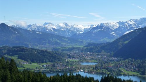 Allgäu, Žiemos Sprogimas, Sniegas, Kalnai, Panorama, Immenastadt, Didelis Alpių Ežeras