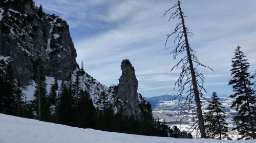 Allgäu, Žiema, Slidinėjimas Atokioje Pakrantėje, Tegelberg, Geltona Siena, Füssen, Sniegas, Panorama
