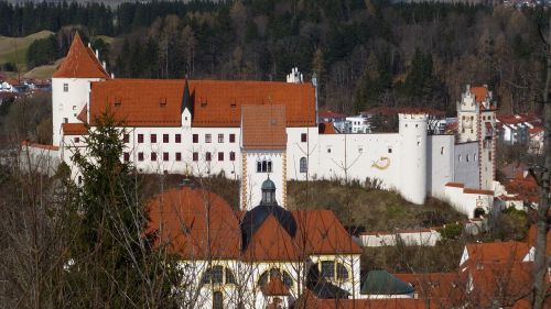 Allgäu, Füssen, Kalavijo, Panorama, Senamiestis, St Mang Abbey