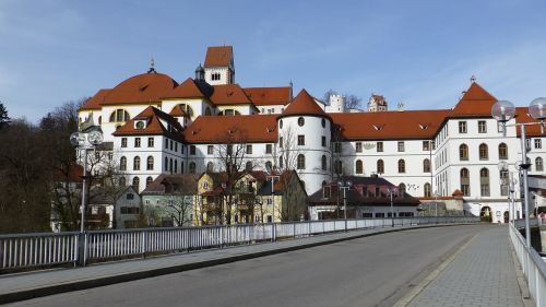 Allgäu, Füssen, Senamiestis, St Mang Abbey, Lech Tiltas