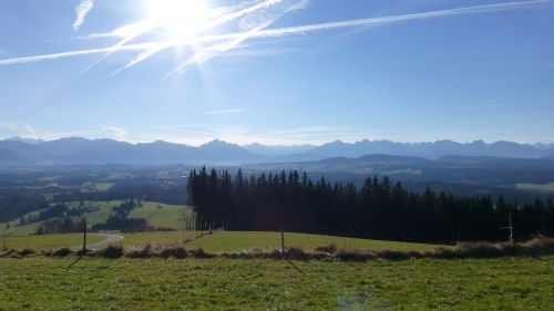 Allgäu, Panorama, Kalnai, Pasivalu, Ežeras Forggensee, Dangus, Mėlynas, Tegelberg