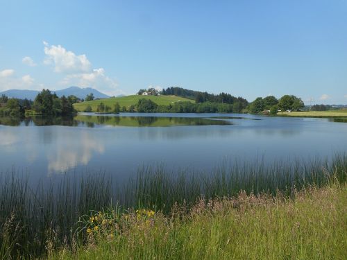 Allgäu, Ežeras, Vasara, Dangus, Vaizdas, Bavarija