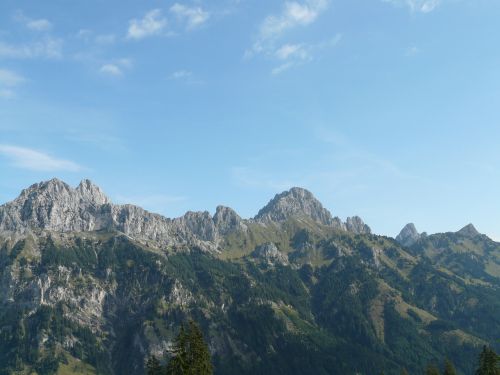 Allgäu Alpės, Alpių, Kalnai, Tannheim, Raudona Flüh, Gimpelis, Mentele, Kölle Tip, Tannheimer Kalnai