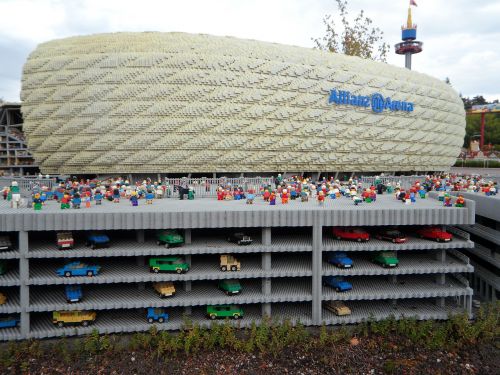 Allianz Arena, Futbolas, Bayern Munich, Legolandas, Lego, Lego Blokai, Rekonstruotas, Raštuotas Po, Daugiaaukštė Automobilių Stovėjimo Aikštelė, Statybiniai Blokai, Vaikai, Žaislai