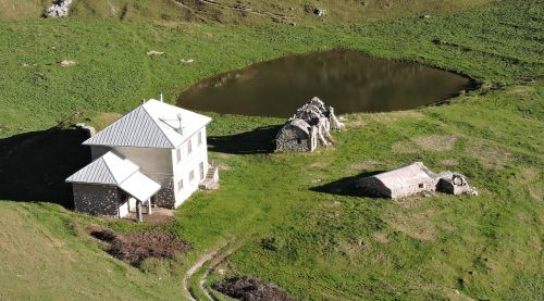 Alm, Ežeras, Žalias, Gamta, Namas, Campobrun, Veneto, Italy