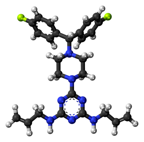 Almitrinas, Kvėpavimo Takai, Vaistas, Molekulė, Struktūra, Modelis, Chemija, Mokslas, Tyrimai, Atomai