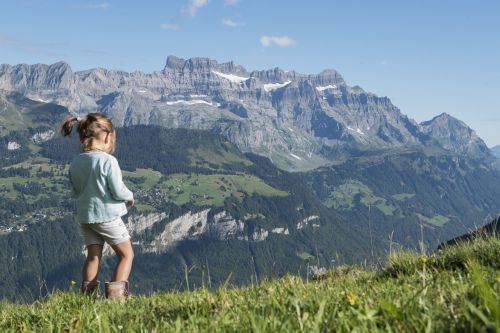 Alp, Glarus Kantonas, Kalnai, Glärnisch, Glarus, Mergaitė, Šveicarija