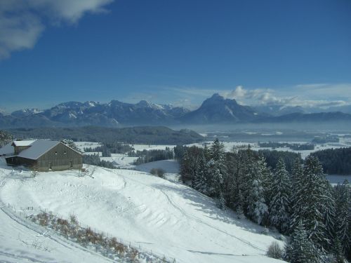 Alpe Beichelstein, Kalnų Panorama, Pasivalu, Sniegas, Žiema, Alpių