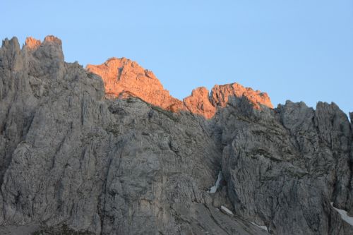 Alpenglühen, Kalnai, Wilderkaiser, Alpių, Kaiser Kalnai