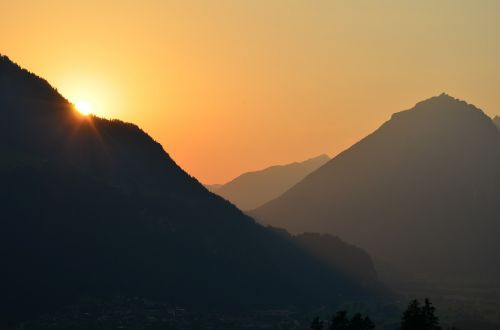 Alpių, Saulėlydis, Abendstimmung, Gamta, Austria, Tyrol, Afterglow, Zillertal, Šventė, Kalnai, Kraštovaizdis
