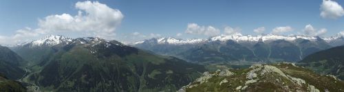 Alpių, Vasara, Panorama, Kalnai, Kraštovaizdis, Gamta