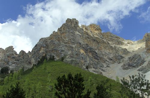Alpių, Dolomitai, Kalnai, Panorama, Kalnų Viršūnių Susitikimas, Kalnų Panorama, Debesys, Kraštovaizdis