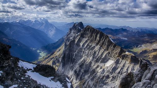 Alpių, Sniegas, Šveicarija, Debesys, Perspektyva, Kraštovaizdis, Dangus, Kalnų Panorama, Schweeberge
