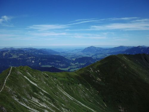 Alpių, Allgäu, Allgäu Alpės, Kalnai, Panorama, Oberstdorf, Žygiai, Gamta, Dangus, Kalnų Panorama, Kalnų Peizažas, Alpių Panorama, Krioklys