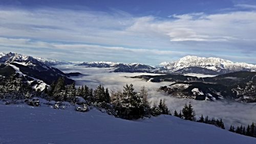 Alpės, Austria, Slidinėjimo Trasa, Kalnai, Kraštovaizdis, Žiema, Romantika