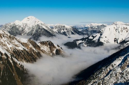 Alpės, Lapkritis, Ruduo, Vaizdas, Kalnai, Debesys, Kraštovaizdis, Austria