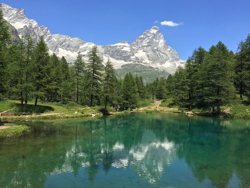 Alpės,  Italija,  Ežeras,  Atspindys,  Kalnai,  Kraštovaizdis,  Matterhorn