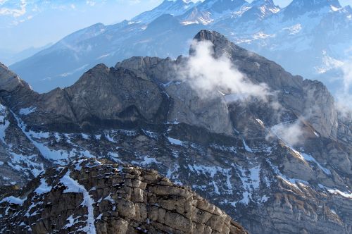 Alpstein, Kalnai, Panorama, Swiss Alps, Vaizdas, Nuotaika, Sniegas, Tolimas Vaizdas