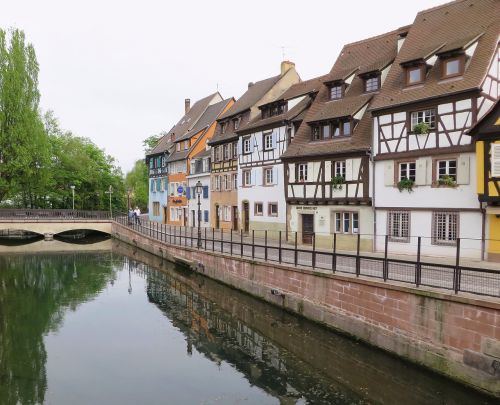 Alsace, Colmar, Dokai, Upė, Apmąstymai, Smeigės, Seni Namai, Fasadai, Vanduo