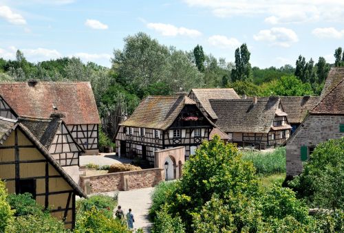 Alsace, Ecomusée, Muziejaus Kaimas, Alsace, Kraštovaizdis, Senamiestis, Kaimas, Istorinis, Senas, Miškas, Parkas, Kaimo Namai
