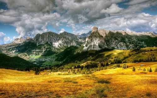 Alta Badia, Dolomitai, Kalnai, South Tyrol, Alpių, Italy, Unesco Pasaulio Paveldas, Alpių Panorama, Žygiai, Debesys, Alm, Dangus, Kraštovaizdis, Gamta, Panorama