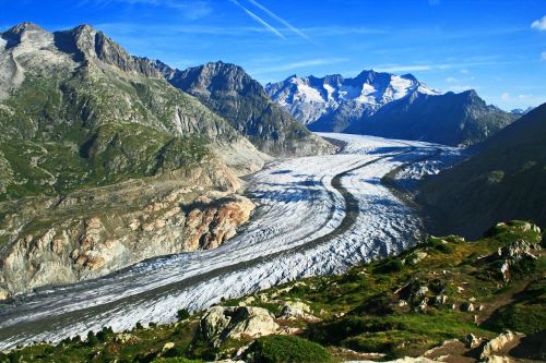 Alteschgletscher, Ledynas, Ledas, Gamta, Amžinas Ledas, Sniegas, Šveicarija, Šaltas