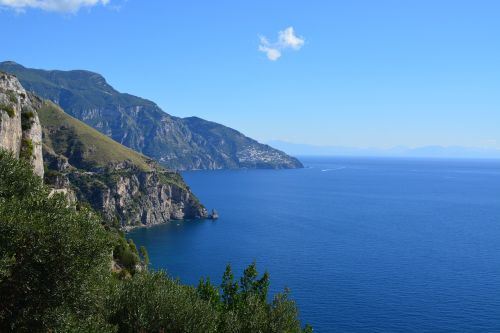 Amalfi Pakrantė, Vanduo, Jūra, Italy, Saulė, Perspektyva