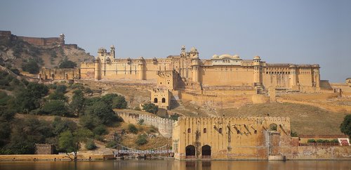 Amber Fortas,  Džaipuras,  Rajasthan,  Indija,  Panorama,  Lankytinos Vietos